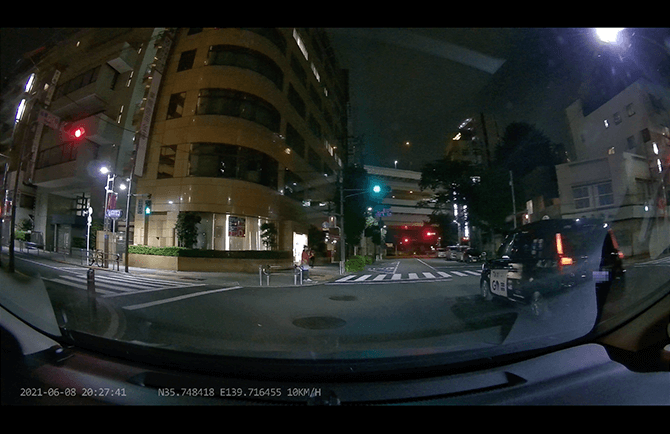 JAPAN AVE. 4KドライブレコーダーGT65の夜間映像